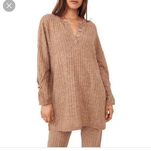 EUC Free People Intimately Around the Clock Cozy Henley Sweater